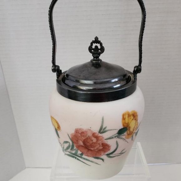 VTG BISCUIT Jar 3105 Van Bergh Silver Plate co. Rochester, N.Y. Quadrupe Plate - Picture 1 of 8